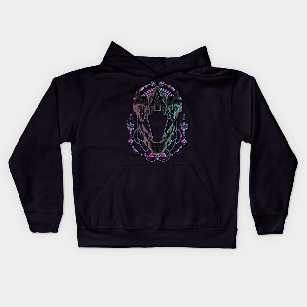 skull head glitch Kids Hoodie by SHINIGAMII